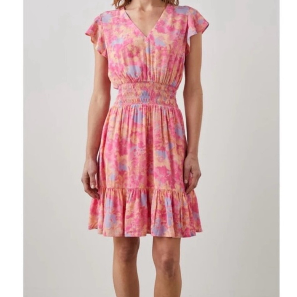 Rails Pink and Orange Ruffled Sundress